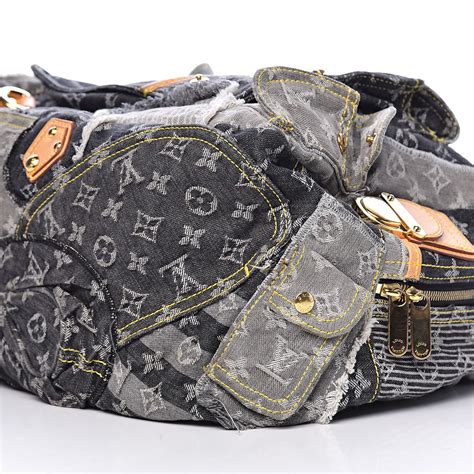 LOUIS VUITTON Denim Patchwork Bowly Black .